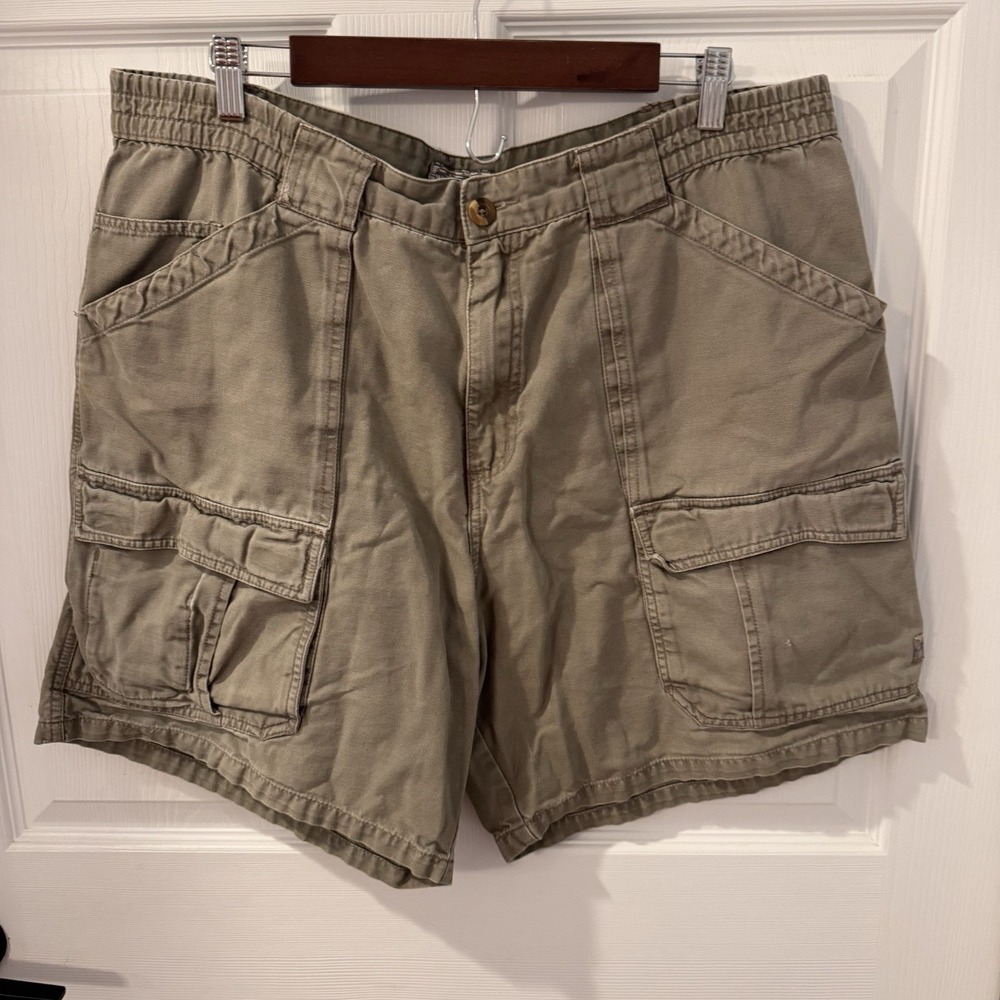 White Sierra‎ Tan Khaki Cargo Hiking Biking Shorts Size 38 Mens